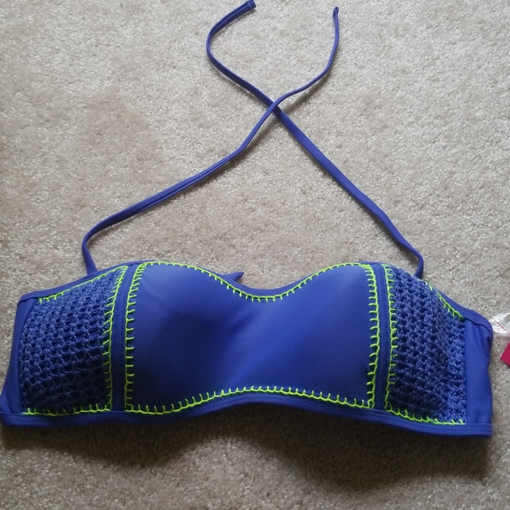 Bikini top with crochet details